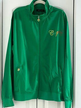 NWT Vintage Green Coogi Track Jacket w Tribal Face Graphic